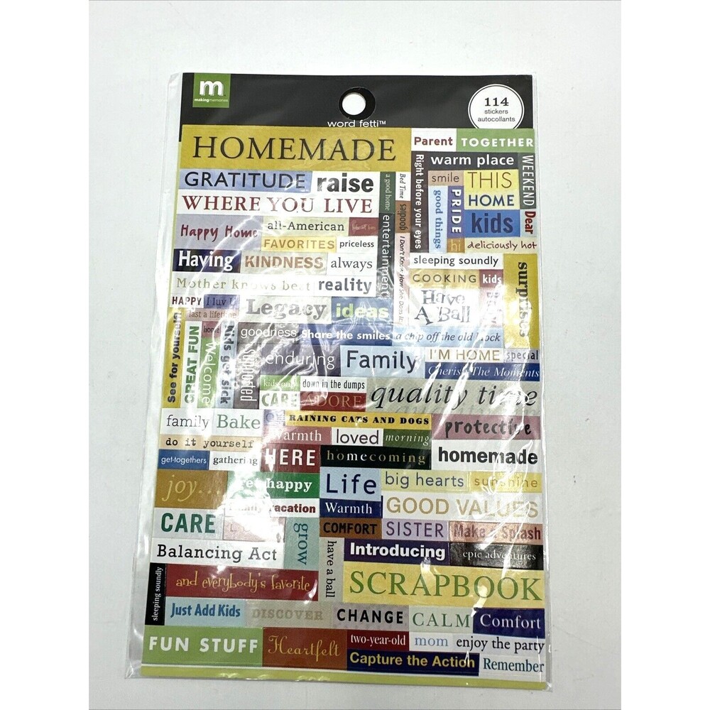 Making Memories "Family Word Fetti" Phrases Scrapbooking Cardmaking Stickers NEW